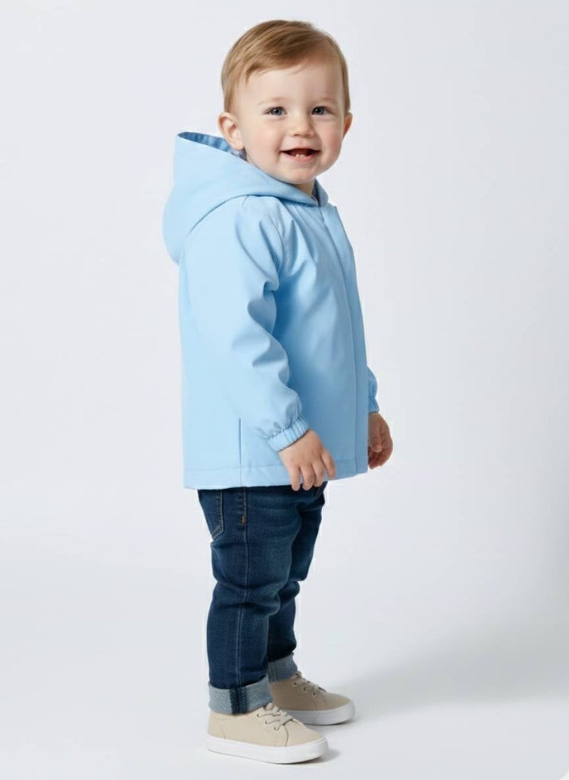 Baby Blue Waterproof Baby Jacket & Bag - Image 2